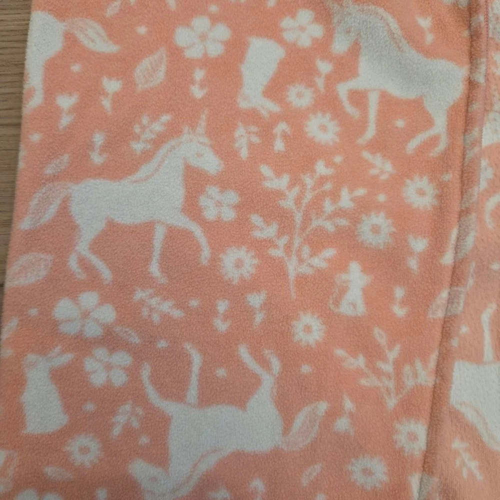 Girls Carter's Pink & White Unicorn Footed Pajama Set Size 12